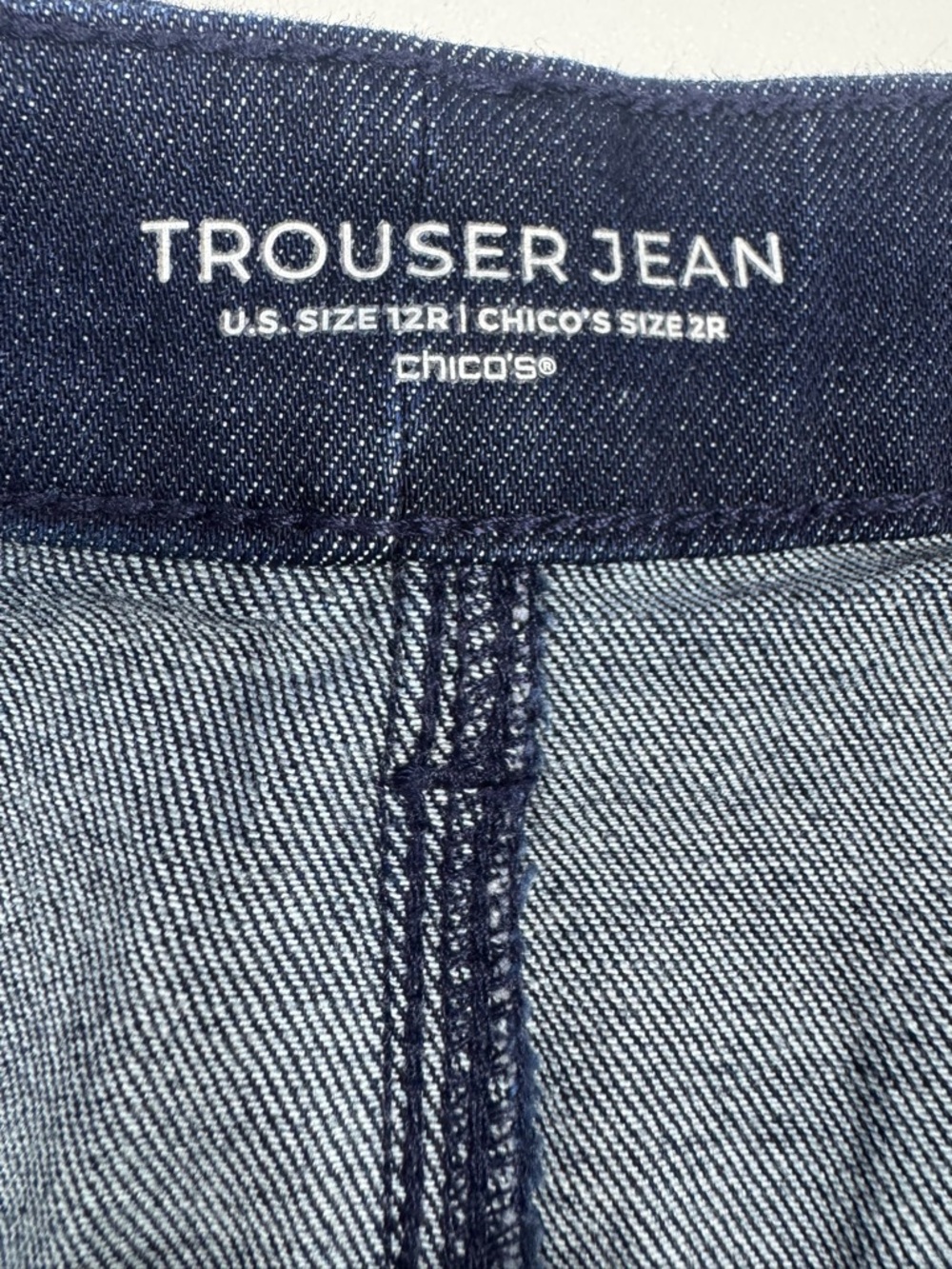 Chico's Wide Leg Dark Wash Trouser Jeans Womens Size 12 - Picture 5 of 12